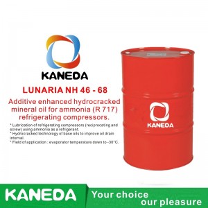 KANEDA LUNARIA NH 46-68 암모니아 (R 717) 냉동 압축 기용 강화 된 수소 첨가 분해 미네랄 오일.